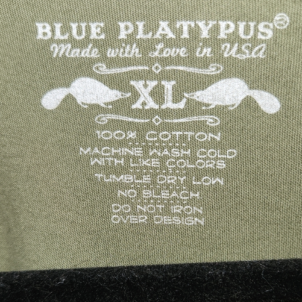 Blue Platypus Olive Green Graphic Tee XL - Picture 3 of 3